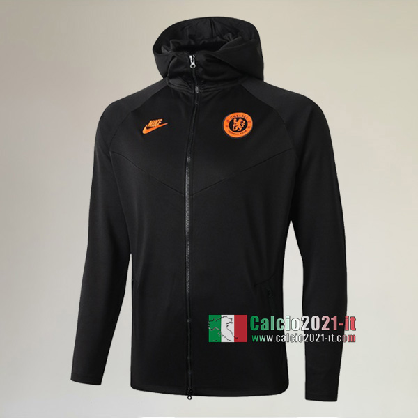 Nuove Del FC Chelsea Full-Zip Giacca Cappuccio Hoodie Grigio Scuro Classiche 2019/2020 :Calcio2021-it