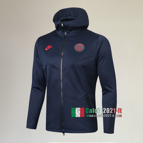 Nuove Del Paris Saint Germain PSG Full-Zip Giacca Cappuccio Hoodie Nera Originali 2019/2020 :Calcio2021-it