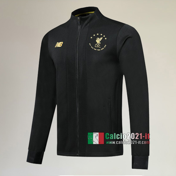 Nuove Del FC Liverpool Full-Zip Giacca Edizione Commemorativa Nera AAA Qualità 2019/2020 :Calcio2021-it