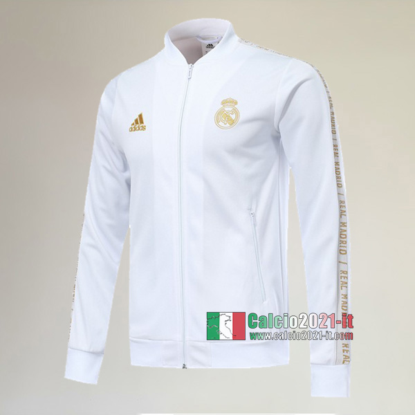 Nuova Del Real Madrid Full-Zip Giacca Bianca Replica 2019/2020 :Calcio2021-it