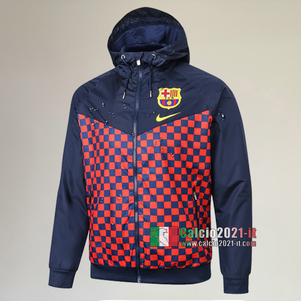 Nuova Del FC Barcellona Full-Zip Giacca Antivento Azzurra Rossa Replica 2020/2021