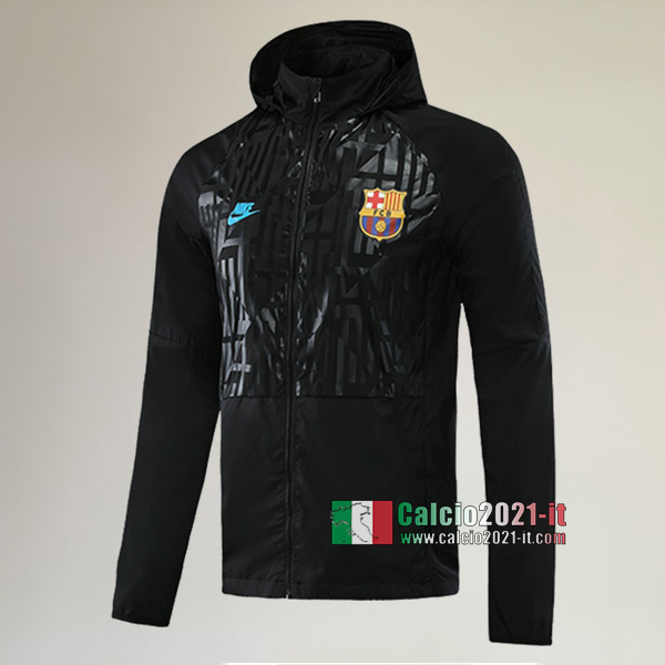 Nuova Del FC Barcellona Full-Zip Giacca Antivento Nera Authentic 2020/2021