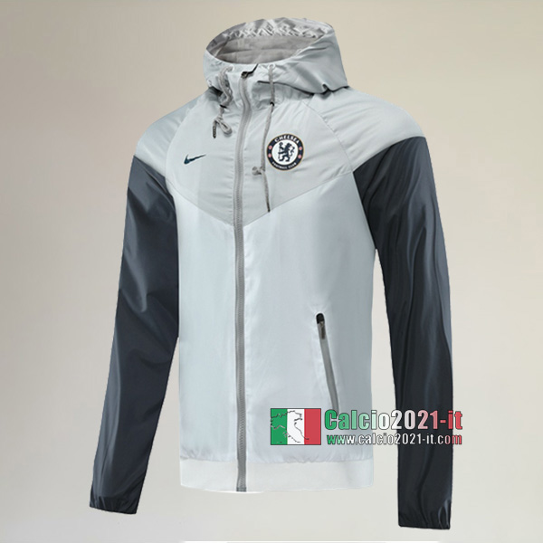 Nuova Del FC Chelsea Full-Zip Giacca Antivento Grigia Thailandia 2020/2021