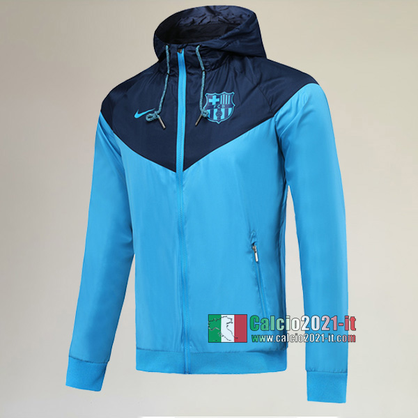 Nuove Del FC Barcellona Full-Zip Giacca Cappuccio Hoodie Azzurra AAA Qualità 2019/2020