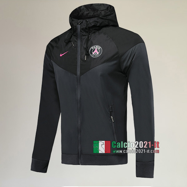 La Nuove Paris Saint Germain PSG Full-Zip Giacca Cappuccio Hoodie Nera Vintage 2019/2020