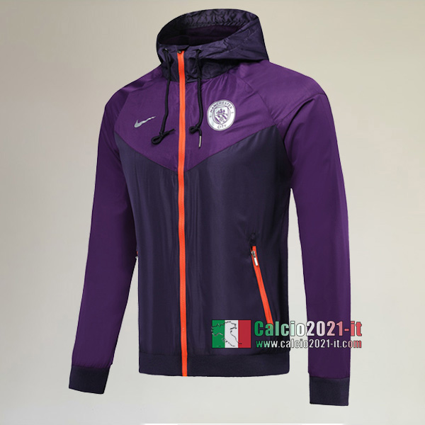 La Nuova Manchester City Full-Zip Giacca Cappuccio Hoodie Porpora Originale 2019/2020