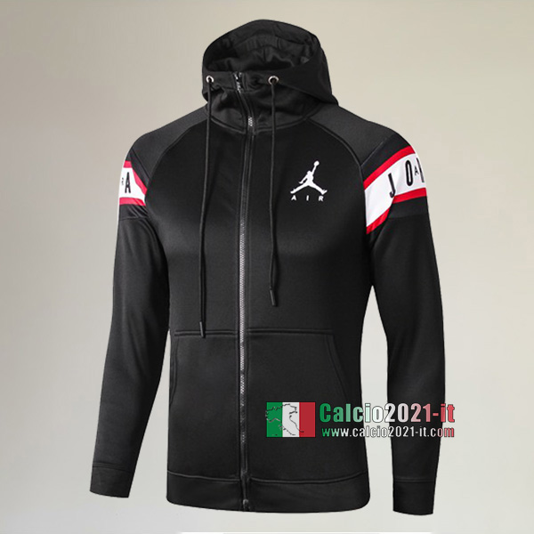 La Nuove Paris Saint Germain PSG Full-Zip Giacca Cappuccio Hoodie Jordan Nera/Bianca Retro 2019/2020