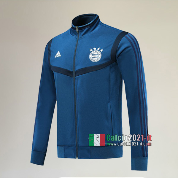 Nuova Del Bayern Monaco Full-Zip Giacca Azzurra Authentic 2019/2020 :Calcio2021-it