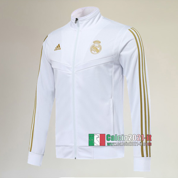 La Nuova Real Madrid Full-Zip Giacca Bianca/Gialla Classiche 2019/2020 :Calcio2021-it