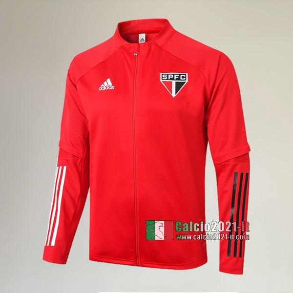 Nuova Del Sao Paulo FC Full-Zip Giacca Rossa Thailandia 2020/2021 :Calcio2021-it