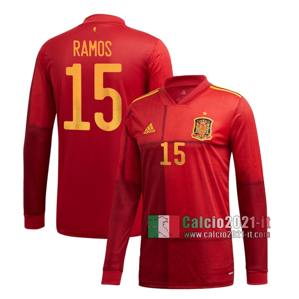 Calcio2021-It: La Nuova Prima Maglia Spagna Ramos #15 Manica Lunga Europei 2020 Thailandia Online