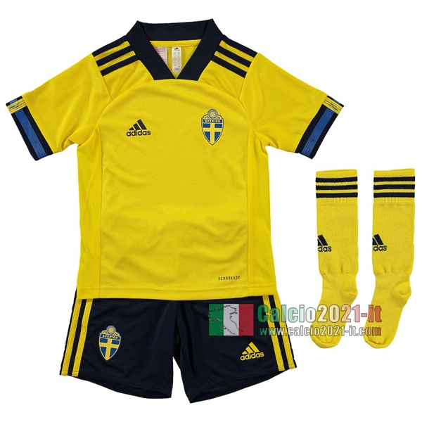 Calcio2021-It: La Nuove Prima Maglia Svezia Bambino Europei 2020 Personalizzate Thailandia Online