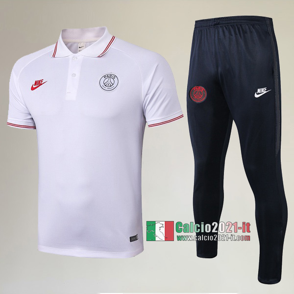 La Nuova Kit Magliette Polo PSG Paris Saint Germain Manica Corta + Pantaloni Rossa 2019/2020 :Calcio2021-it