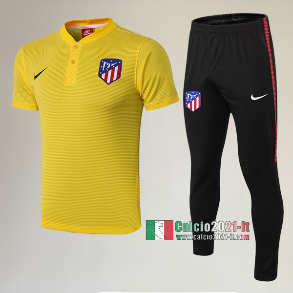 La Nuove Kit Maglietta Polo Atletico Madrid Manica Corta + Pantaloni Gialla 2019/2020 :Calcio2021-it