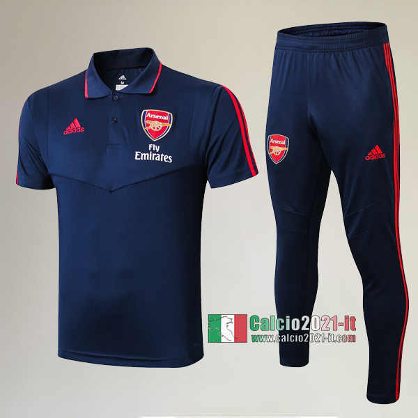 La Nuove Kit Maglietta Polo FC Arsenal Manica Corta + Pantaloni Azzurra Scuro 2019/2020 :Calcio2021-it