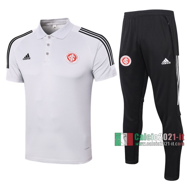 Calcio2021-It: Nuova Retro Maglietta Polo Shirts Sc Internacional Manica Corta Grigio Chiaro 2020/2021