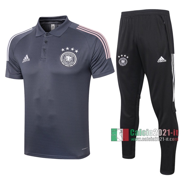 Calcio2021-It: Nuove Maglietta Polo Shirts Germania Manica Corta Grigio Scuro 2020/2021