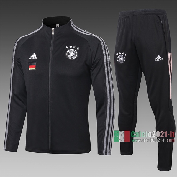 Calcio2021-It: Giacca Allenamento Germania Full-Zip Nera A321# 2020 2021