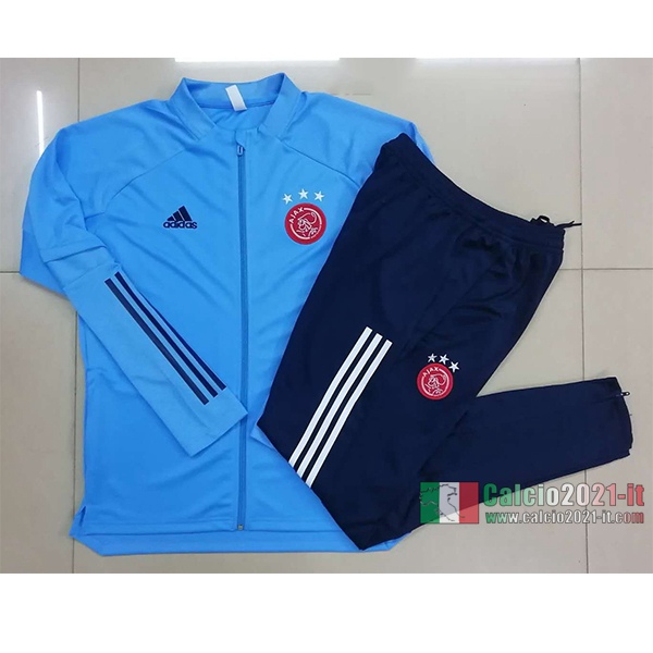 Calcio2021-It: Aaa Qualità Giacca Allenamento Ajax Amsterdam Full-Zip Azzurra Marino A360 2020 2021