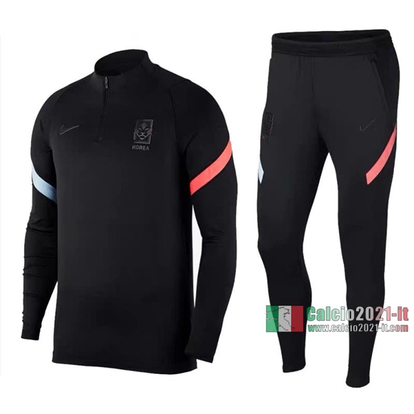 Calcio2021-It: La Nuove Felpa Tuta Corea Half-Zip Nera 2020 2021