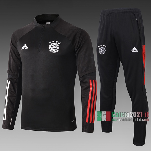 Calcio2021-It: La Nuova Felpa Tuta Bayern Monaco Half-Zip Nera B410 2020 2021