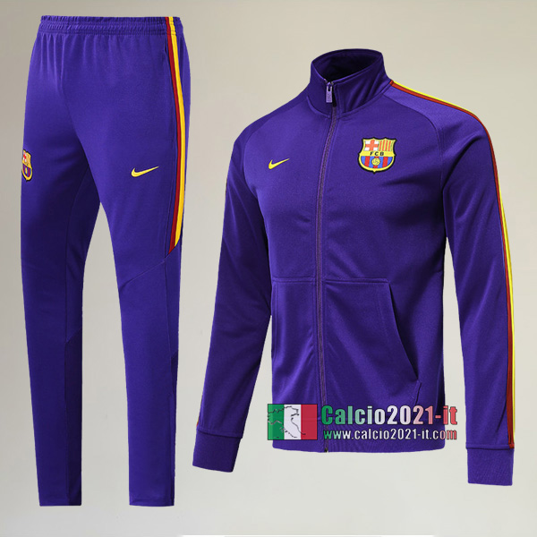 AAA Qualità: Full-Zip Giacca Nuove Del Tuta Da FC Barcellona + Pantaloni Porpora 2019-2020