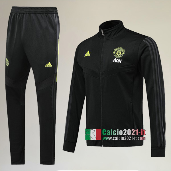 AAA Qualità: Full-Zip Giacca Nuove Del Tuta Manchester United + Pantaloni Nera 2019 2020