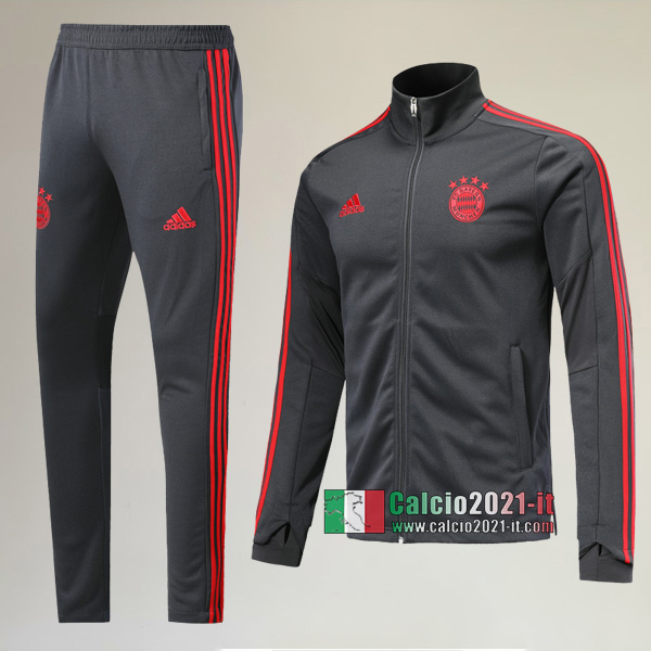 A++ Qualità: Full-Zip Giacca Nuova Del Tuta Del Bayern Monaco + Pantaloni Grigio Scuro 2019 2020