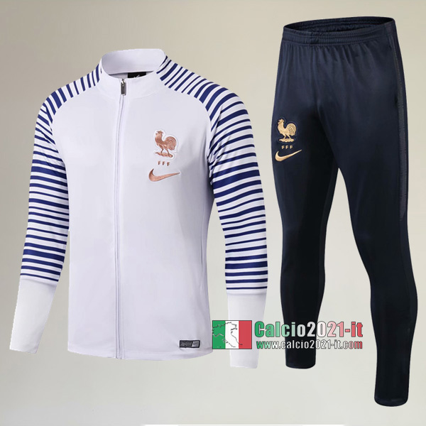 AAA Qualità: Full-Zip Giacca Nuove Del Tuta Da Francia + Pantaloni Azzurra/Bianca 2019/2020