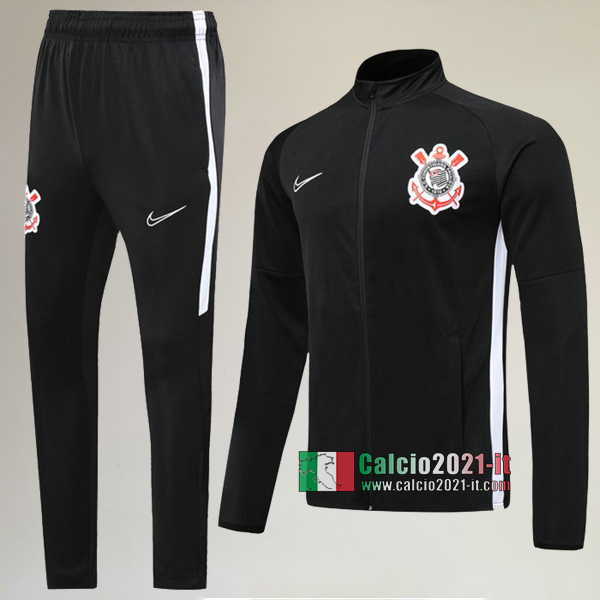 AAA Qualità: Full-Zip Giacca Nuove Del Tuta Corinthians + Pantaloni Nera 2019-2020