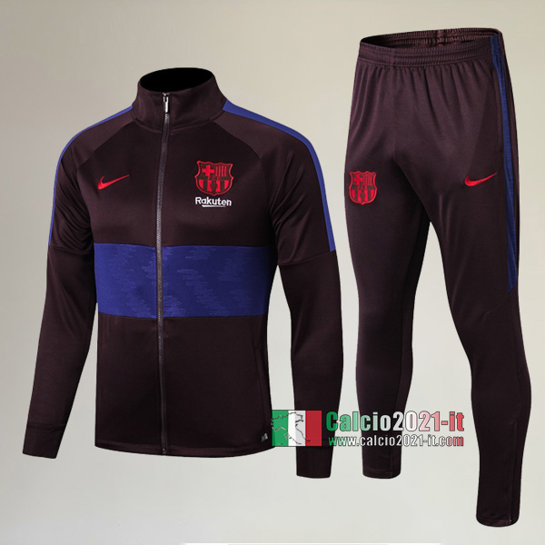 A++ Qualità: Full-Zip Giacca Nuova Del Tuta Del FC Barcellona + Pantaloni Porpora/Azzurra 2019/2020