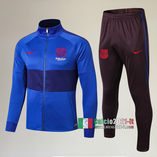 AAA Qualità: Full-Zip Giacca Nuove Del Tuta FC Barcellona + Pantaloni Azzurra 2019 2020