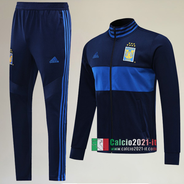 A++ Qualità: Full-Zip Giacca Nuova Del Tuta Tigres Uanl + Pantaloni Azzurra Scuro 2019/2020