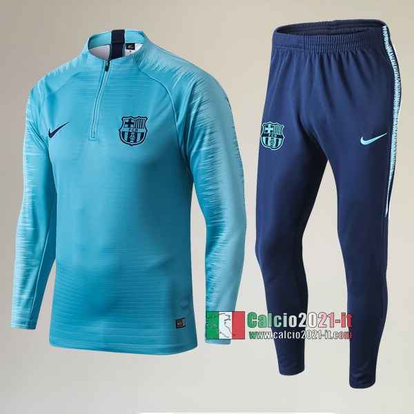 A++ Qualità: Nuova Del Tuta FC Barcellona Manica Stampate + Pantaloni Azzurra 2019/2020