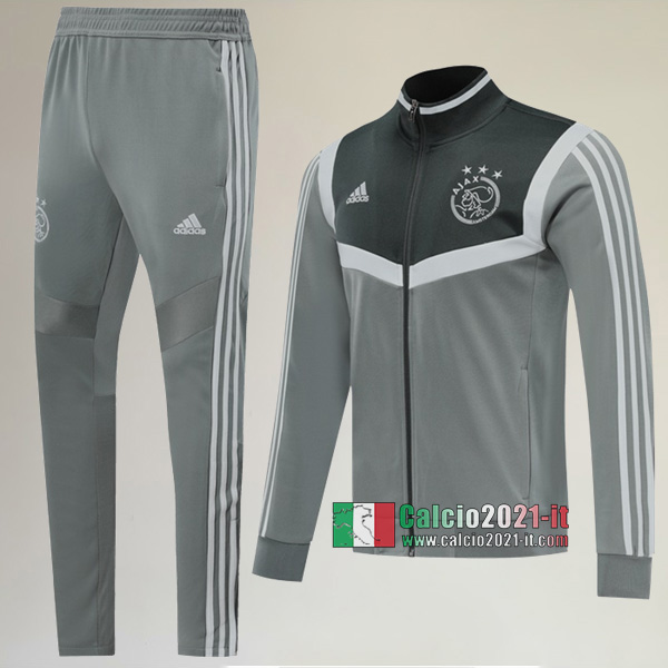 AAA Qualità: Full-Zip Giacca Nuove Del Tuta Da Ajax Amsterdam + Pantaloni Grigia 2019-2020