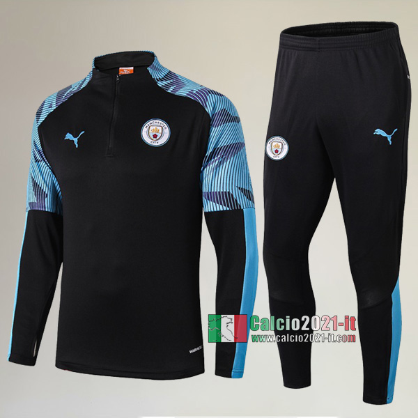 A++ Qualità: Nuova Del Tuta Del Manchester City + Pantaloni Azzurra/Nera 2019 2020