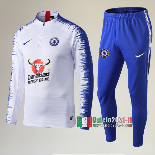 AAA Qualità: Nuove Del Tuta Da Chelsea FC Manica Stampate + Pantaloni Bianca 2019 2020