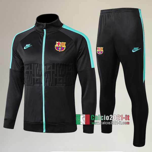 A++ Qualità: Full-Zip Giacca Nuova Del Tuta Del FC Barcellona + Pantaloni Grigio Scuro 2019 2020