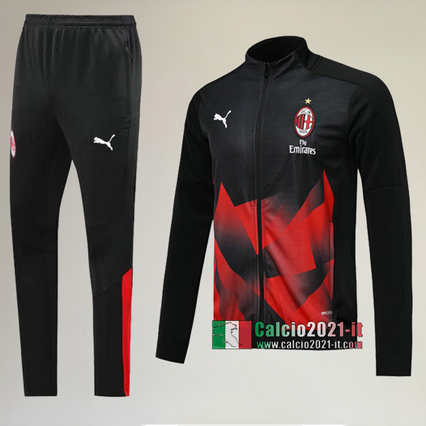 AAA Qualità: Full-Zip Giacca Nuove Del Tuta Da AC Milan + Pantaloni Nera/Rossa 2019 2020