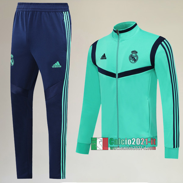 A++ Qualità: Full-Zip Giacca Nuova Del Tuta Real Madrid + Pantaloni Verde 2019/2020