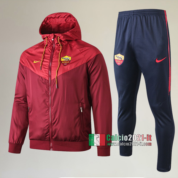 AAA Qualità: Full-Zip Giacca Antivento Nuove Del Tuta AS Roma + Pantaloni Rossa 2019/2020