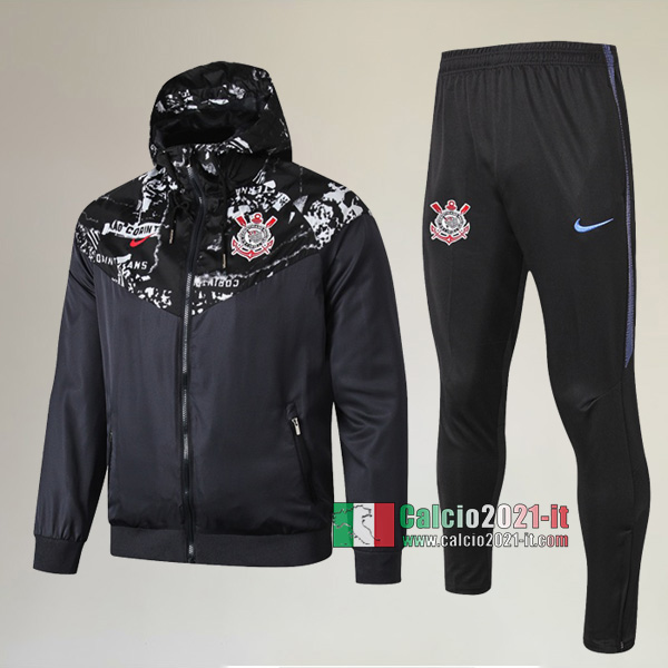 A++ Qualità: Full-Zip Giacca Antivento Nuova Del Tuta Del Corinthians + Pantaloni Nera 2019/2020