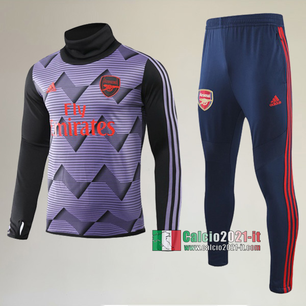 AAA Qualità: Nuove Del Tuta Arsenal FC Collare Alto + Pantaloni Porpora 2019-2020