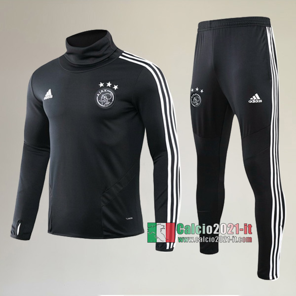 A++ Qualità: Nuova Del Tuta Ajax Amsterdam Collare Alto + Pantaloni Nera 2019/2020