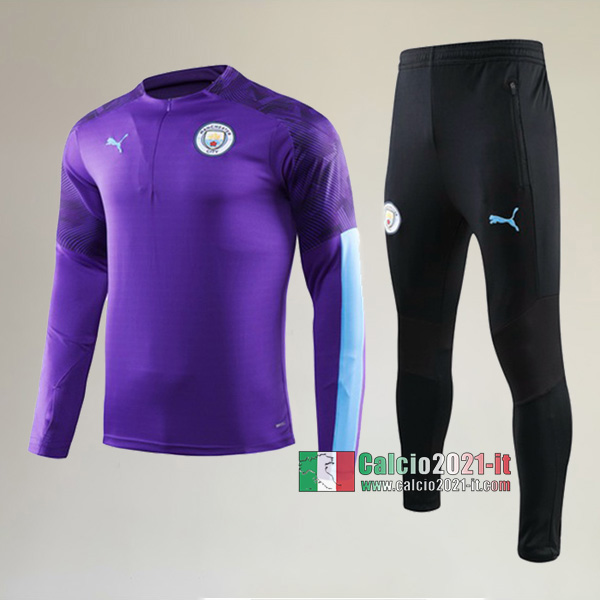 A++ Qualità: Nuova Del Tuta Del Manchester City + Pantaloni Porpora 2019-2020