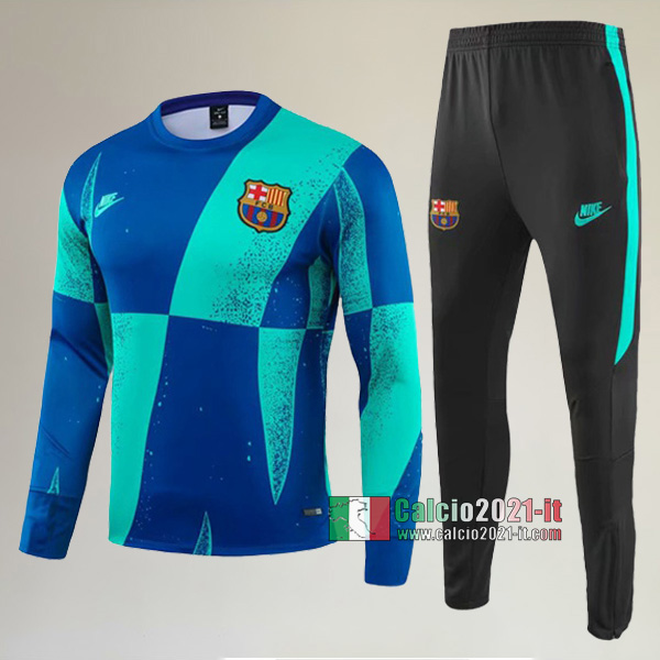 AAA Qualità: Nuove Del Tuta FC Barcellona + Pantaloni Azzurra Verde 2019/2020