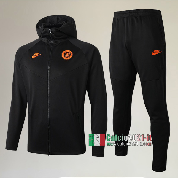 A++ Qualità: Full-Zip Giacca Cappuccio Hoodie Nuova Del Tuta Chelsea FC + Pantaloni Grigio Scuro 2019/2020