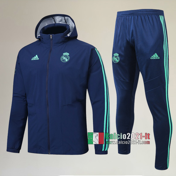 AAA Qualità: Full-Zip Giacca Antivento Nuove Del Tuta Real Madrid + Pantaloni Azzurra Marino 2019/2020