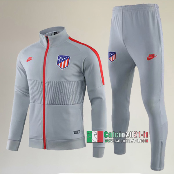 AAA Qualità: Full-Zip Giacca Nuove Del Tuta Da Atletico Madrid + Pantaloni Grigia 2019/2020