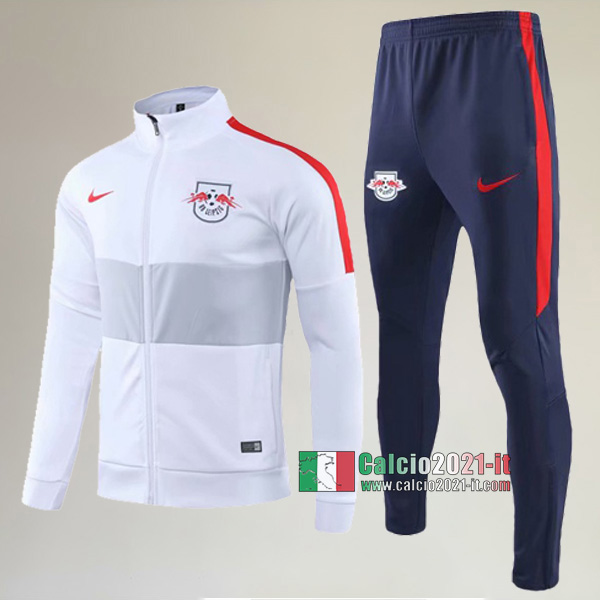 A++ Qualità: Full-Zip Giacca Nuova Del Tuta Del RB Leipzig + Pantaloni Bianca 2019/2020